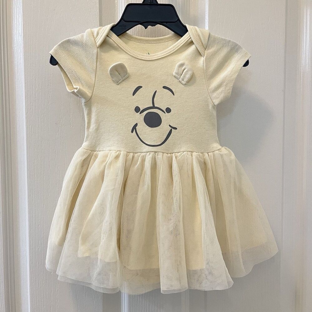 Disney Baby Winnie the Pooh Tulle Dress Yellow Girls Size 6-9 Months
